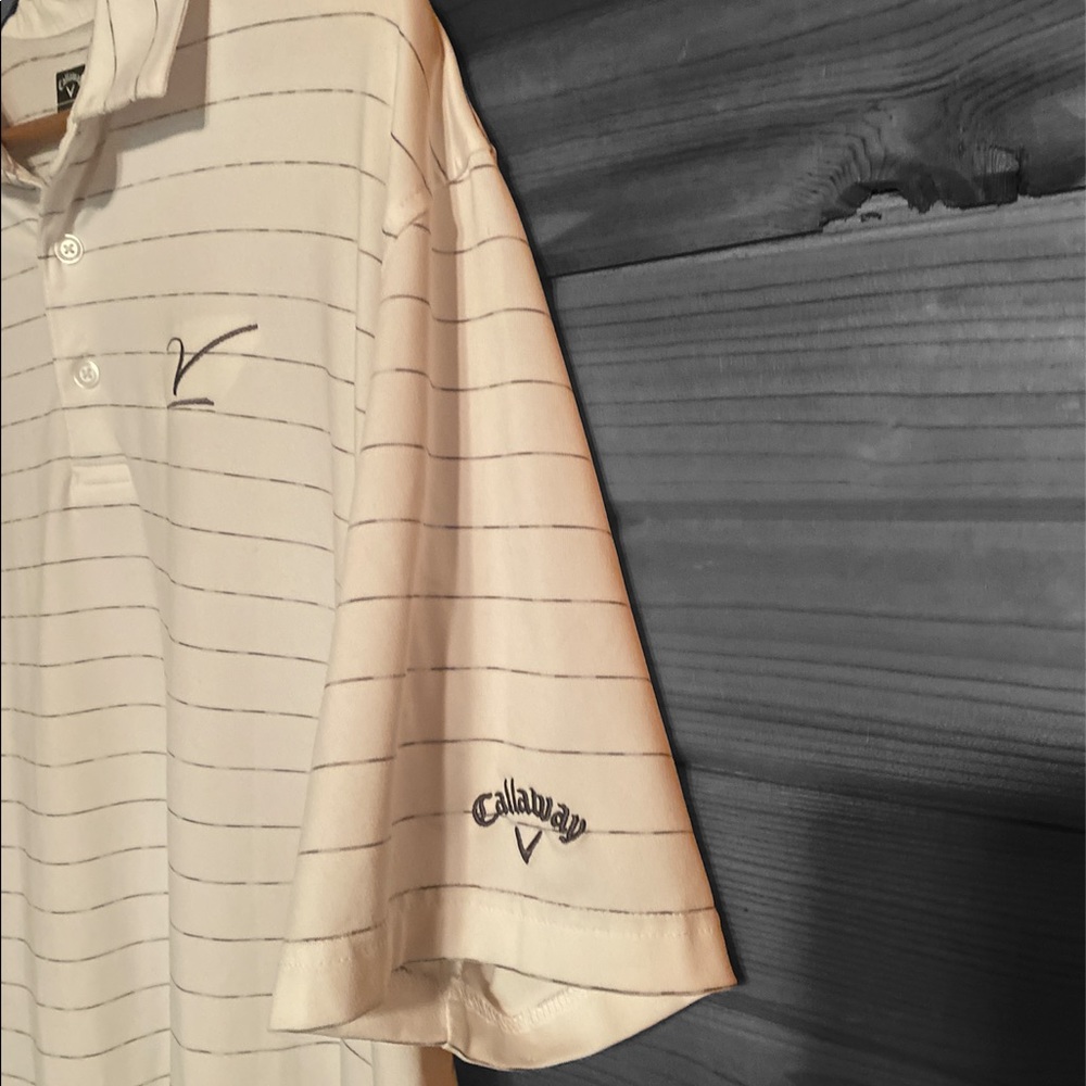 Callaway Opti-Dry Men’s White and Gray Stripe Golf Polo Size XL - Picture 3 of 5